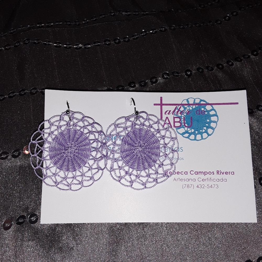 Lilac handmade earrings Taller de ABU